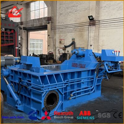 เครื่องบอลเลอร์โลหะไฮดรอลิกการบดที่ประสิทธิภาพดี สําหรับการรีไซเคิลเศษขยะภาระหนัก ด้วยการควบคุม PLC